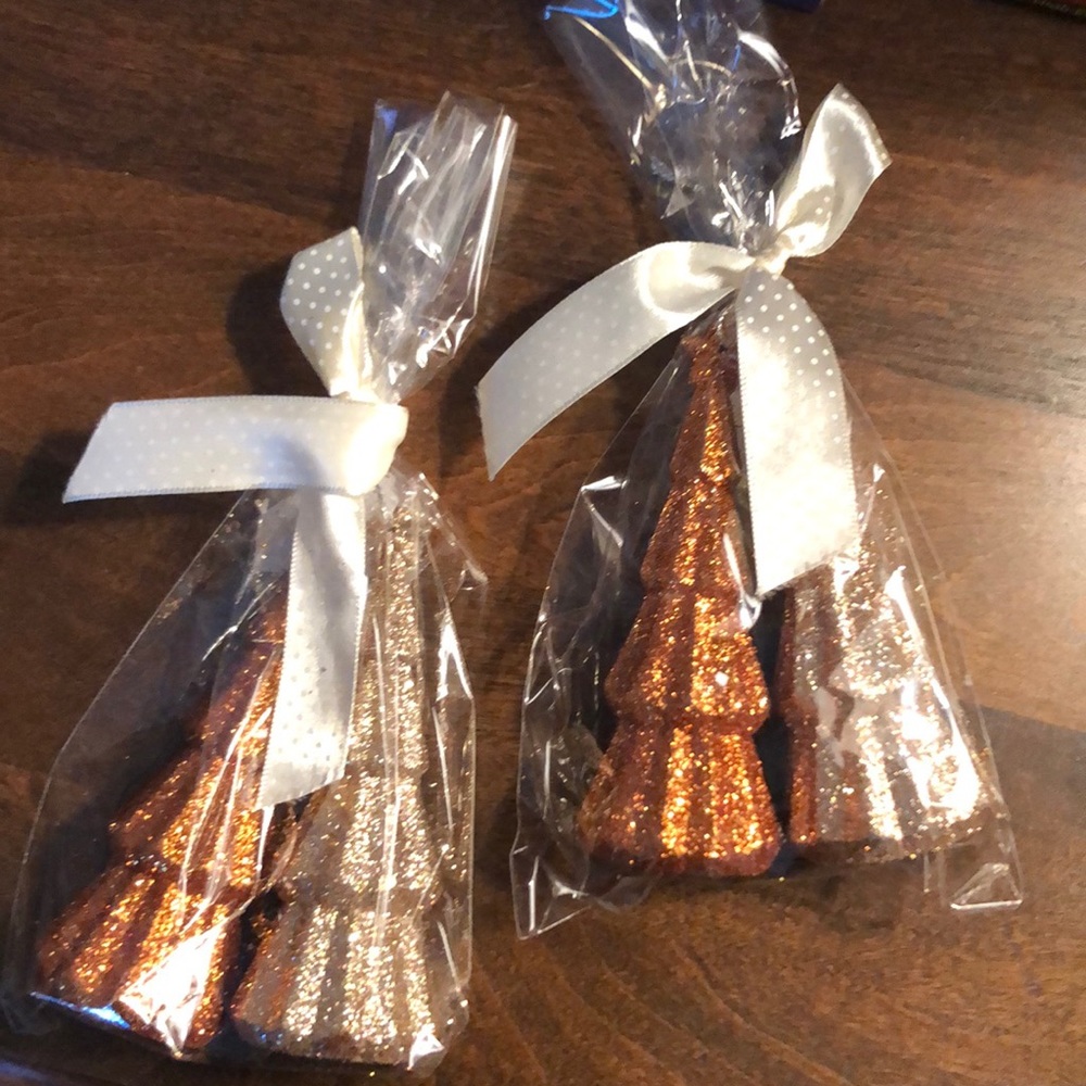 NWT Glitter Christmas Tree Ornaments Set of 2